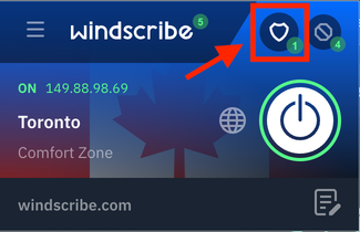 Privacy options button (shield icon)