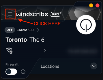 Preference menu location