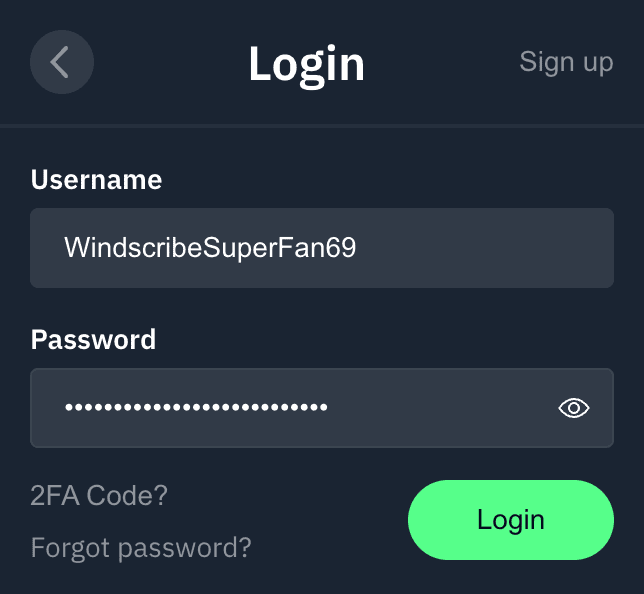 Login filled